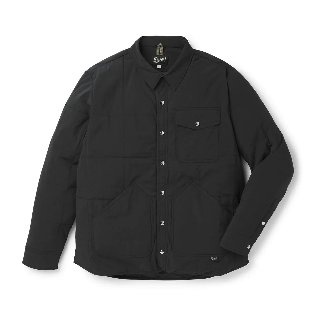 Men's Insulated Snap-Front Shirt Jacket - Black