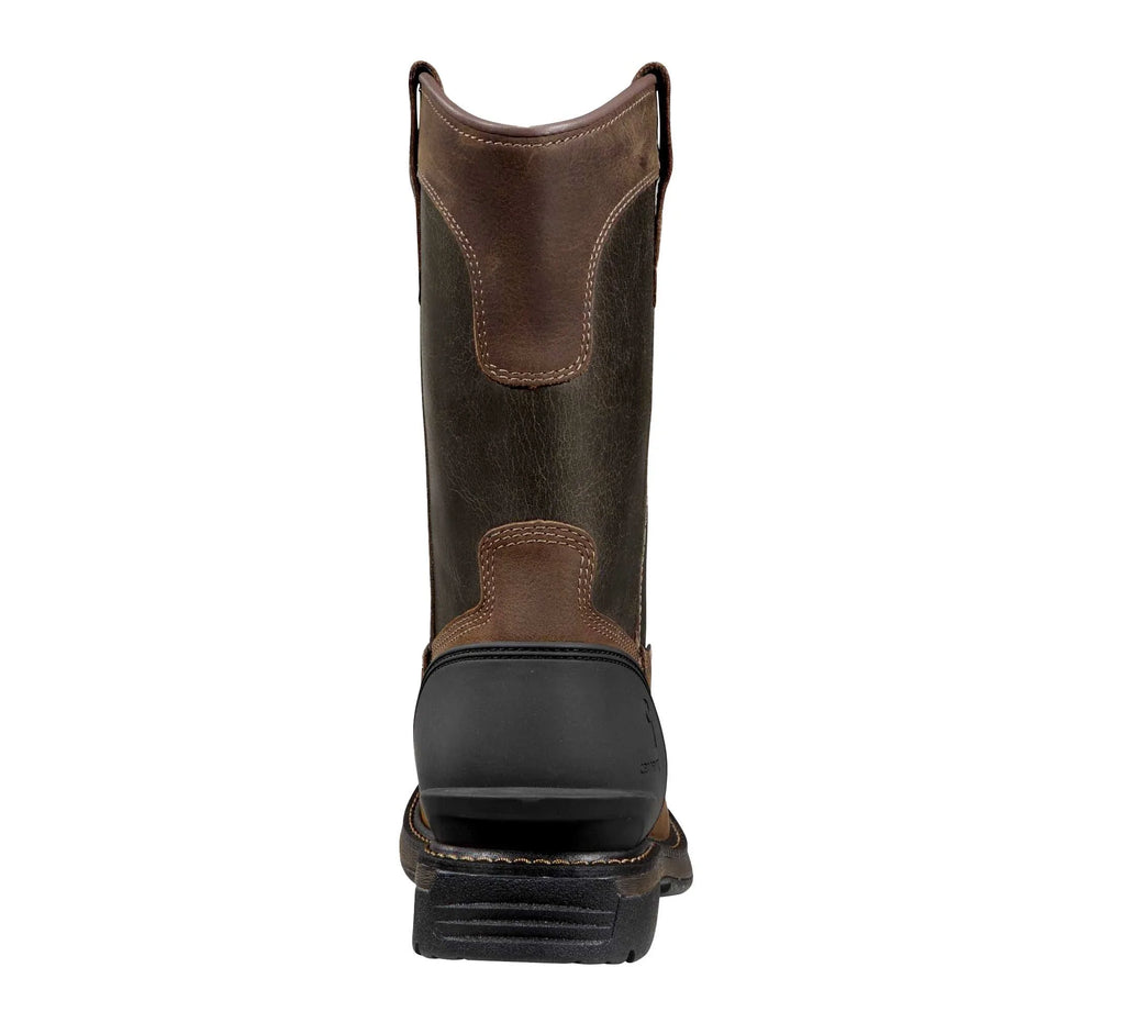 Waterproof 11-Inch Square Toe Pull-On Boot - Brown