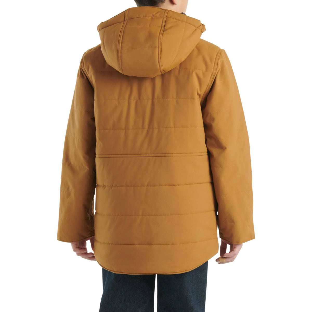 Boys' Insulated Hooded Jacket - Brown