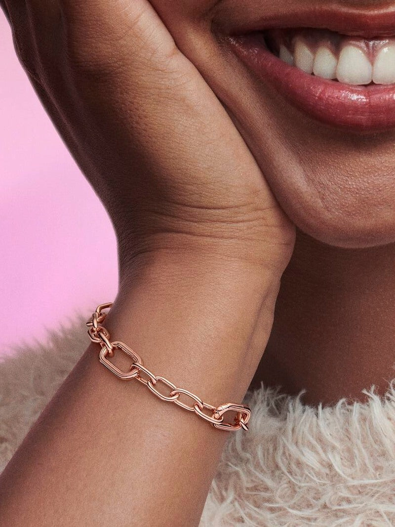 Rose Gold-Plated Small Link Chain Bracelet
