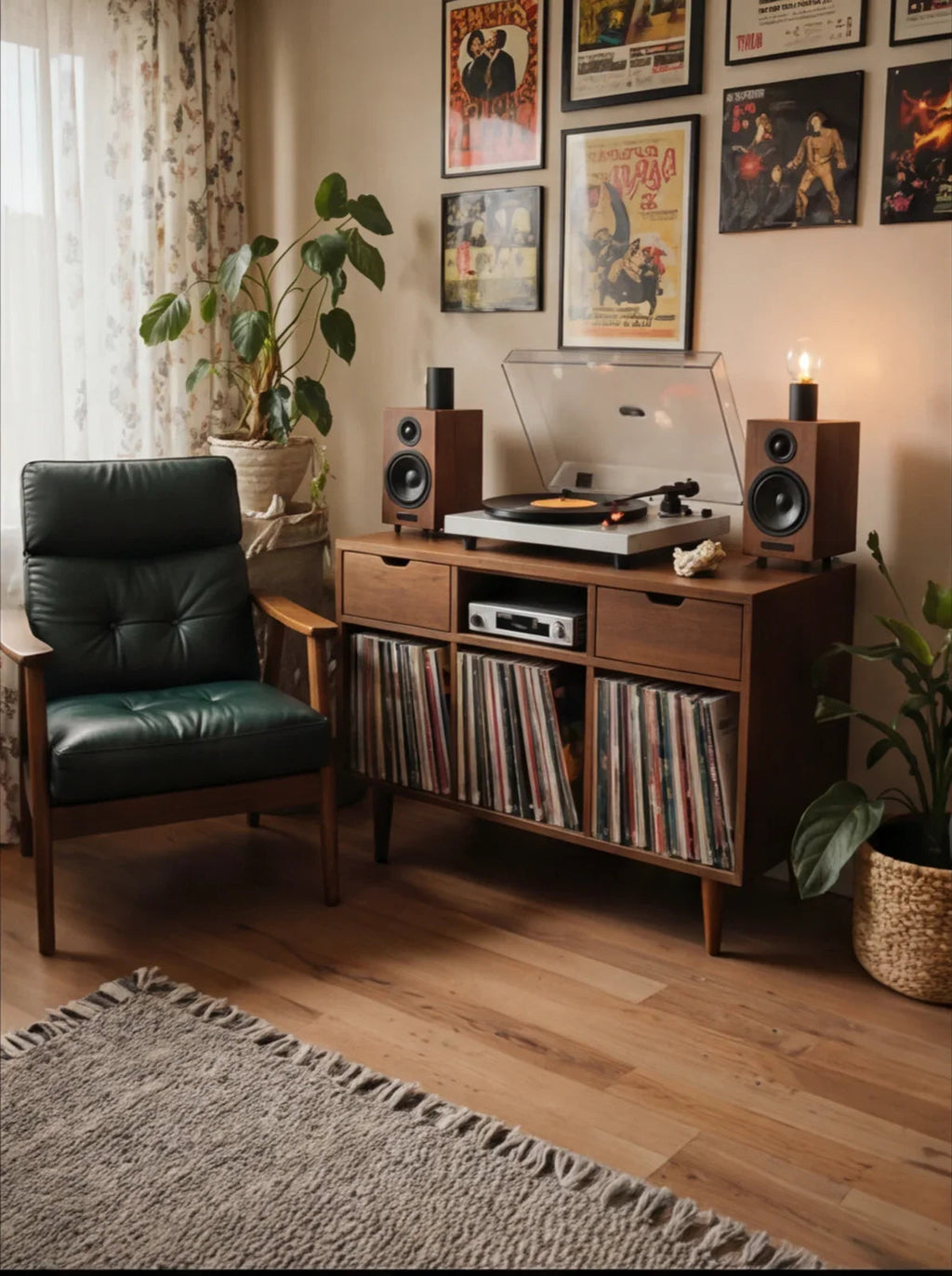 Handcrafted Record Player Stand