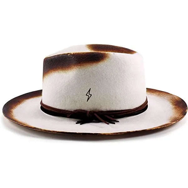 Vintage Fedora Lightning Hat-Burnt White