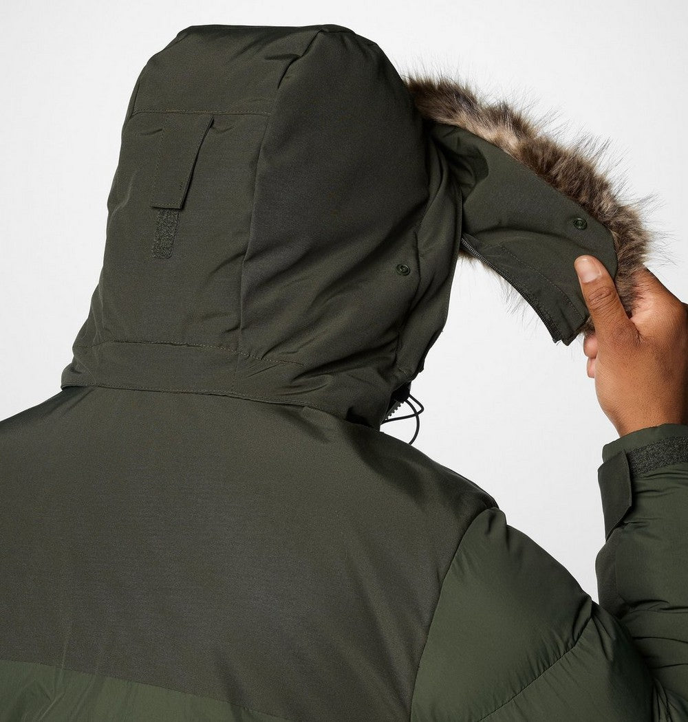 Men's Hooded Insulated Parka - Brown Black