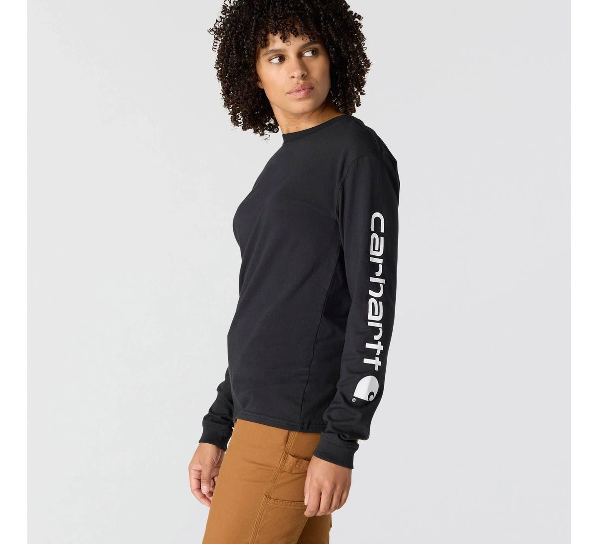 Women's Loose Long Sleeve Logo T-Shirt - Pink
