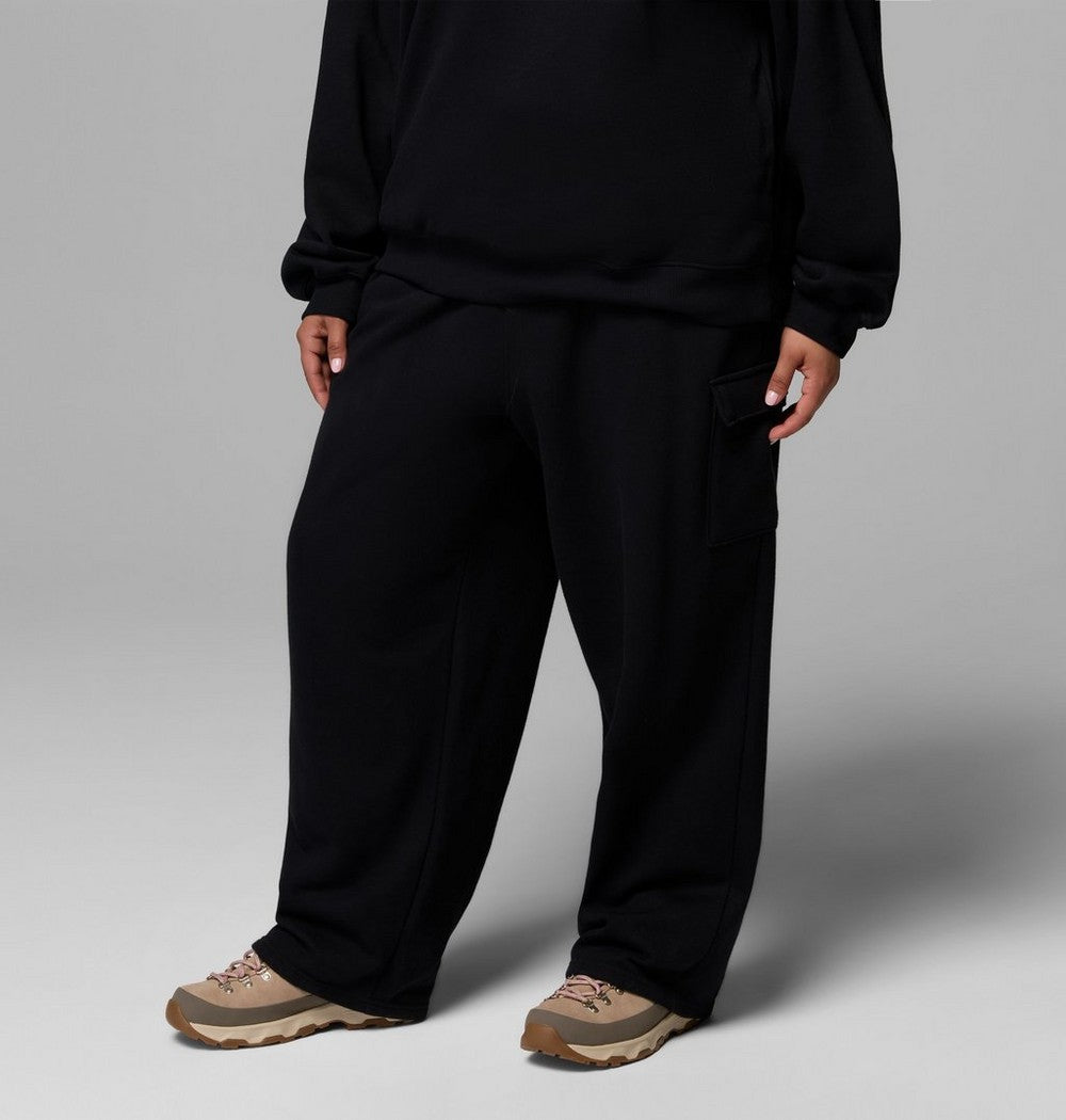 Women's Plus Fleece Cargo Sweatpants - Black