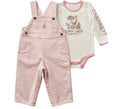 Baby Girls' Long Sleeve Bodysuit And Stripe Overall Set