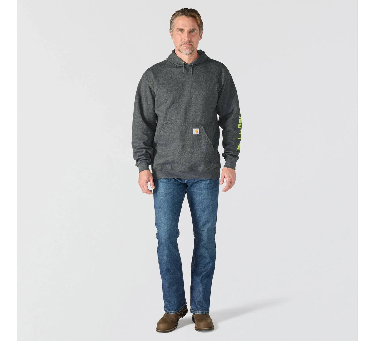 Men's Fleece Pullover Hoodie - Heather Gray