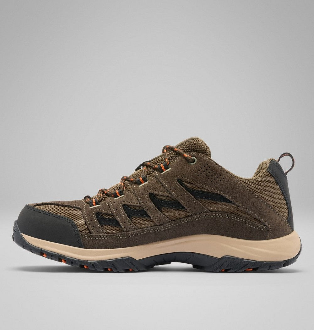 Men's Leather And Mesh Hiking Shoes - Gray