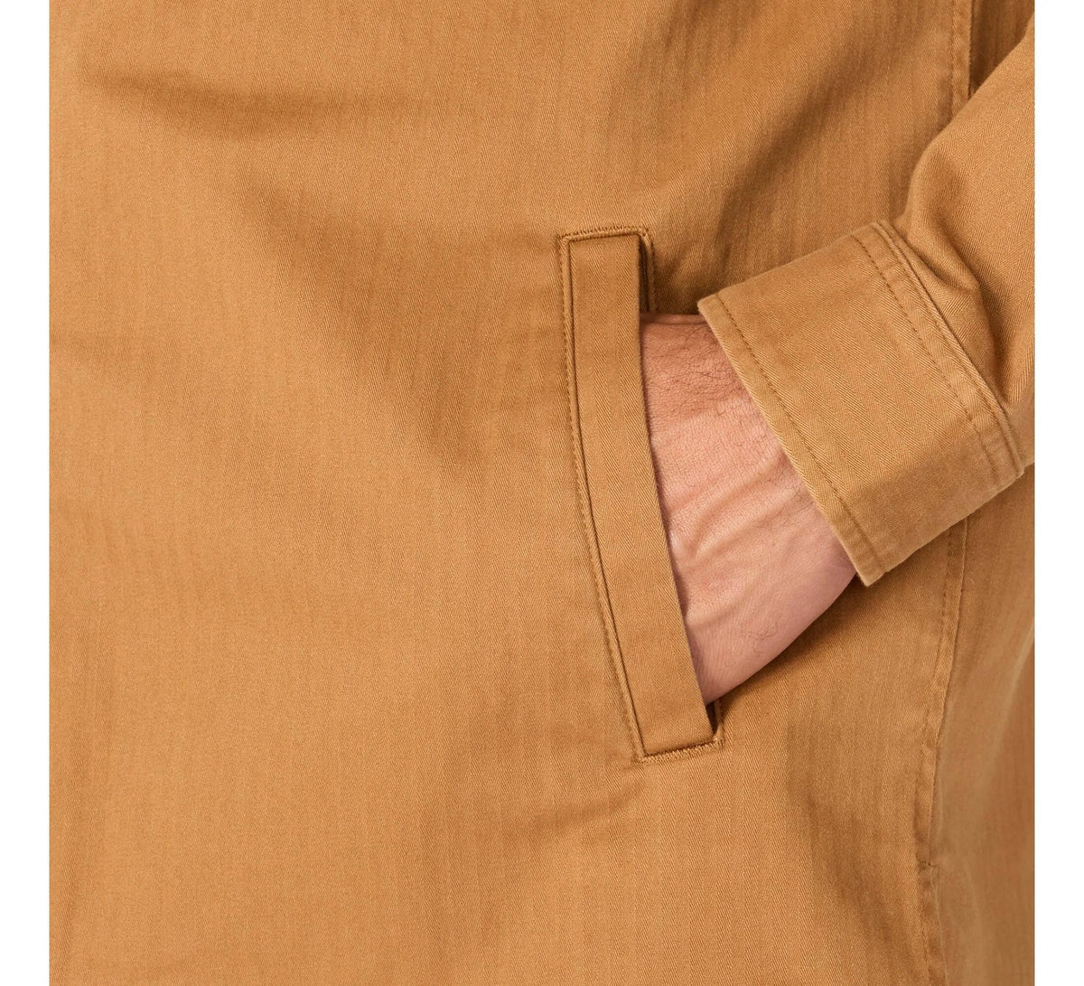 Men's Stretch Herringbone Shirt Jacket - Brown