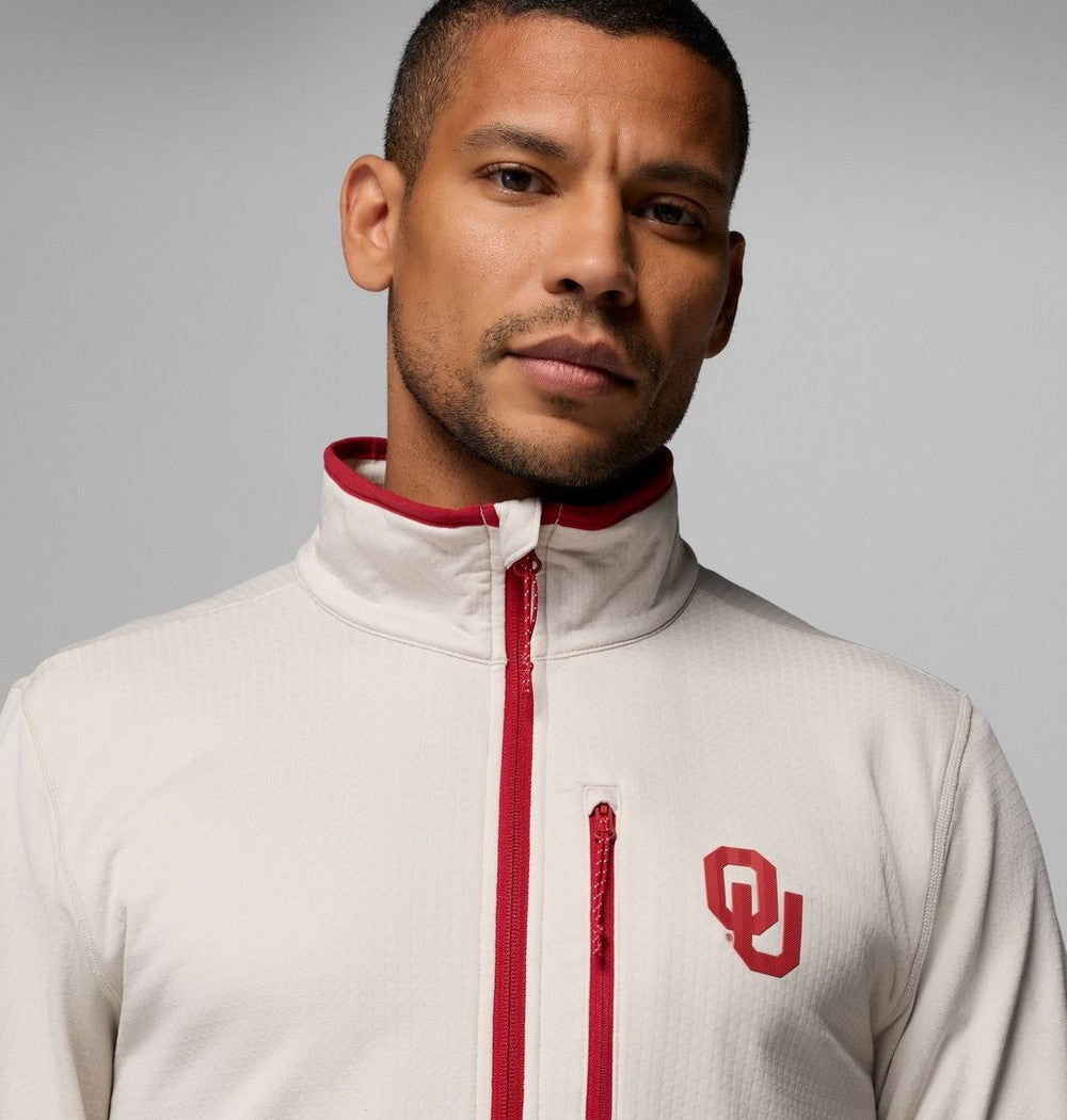 Men's Recycled Grid Fleece Half-Zip - Grey