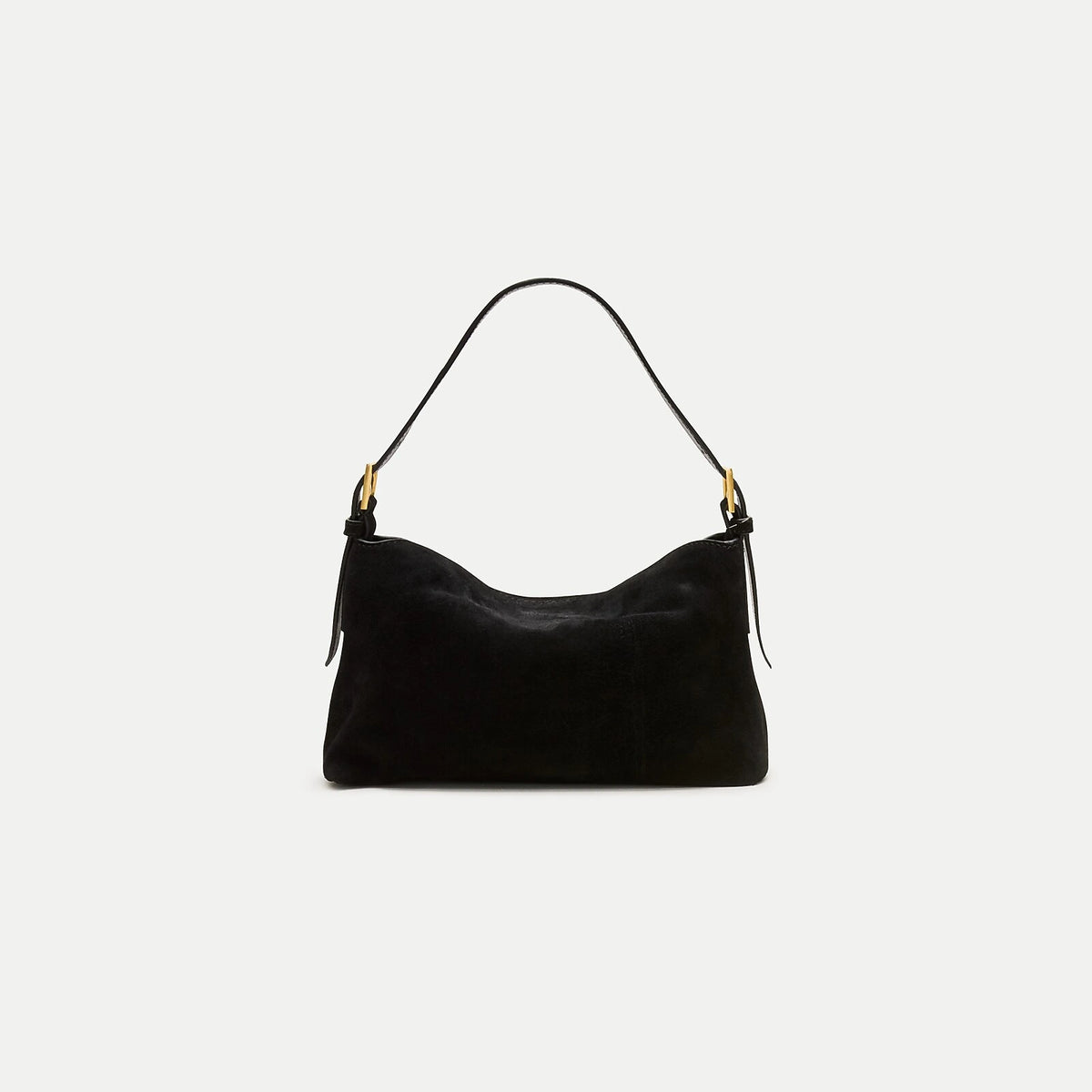 Small Suede Shoulder Bag - Dark Blue