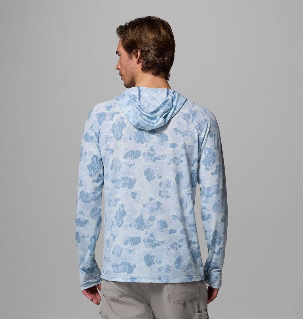 Men's Printed Fishing Hoodie - Gray Camo