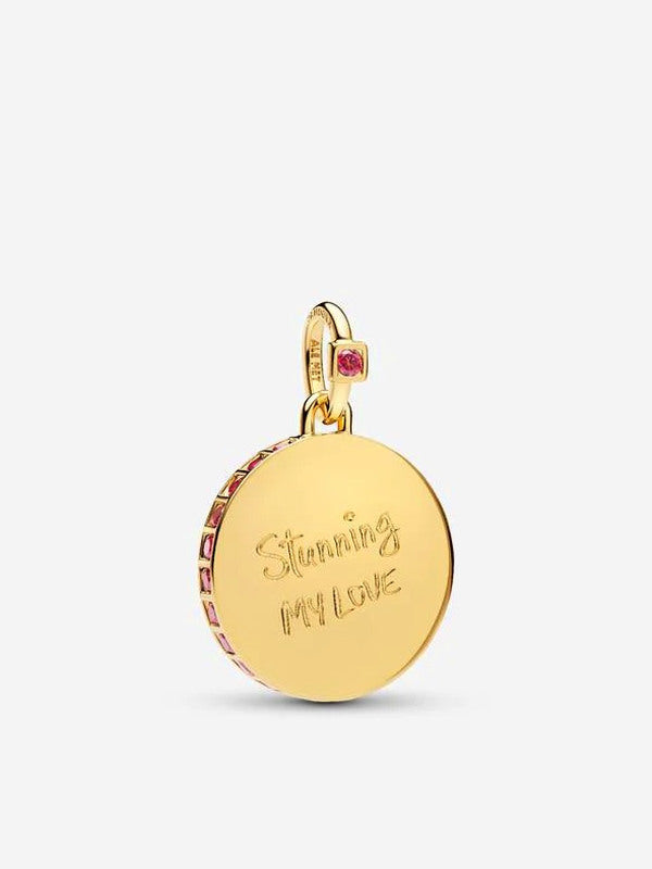 Portrait Medallion Dangle Charm - Gold