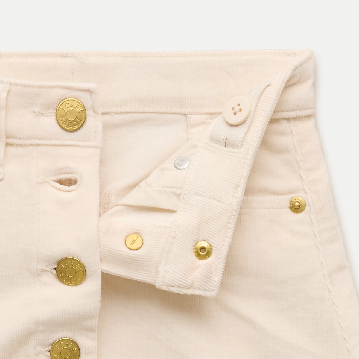 Girls' Scalloped Corduroy Skirt - Ecru