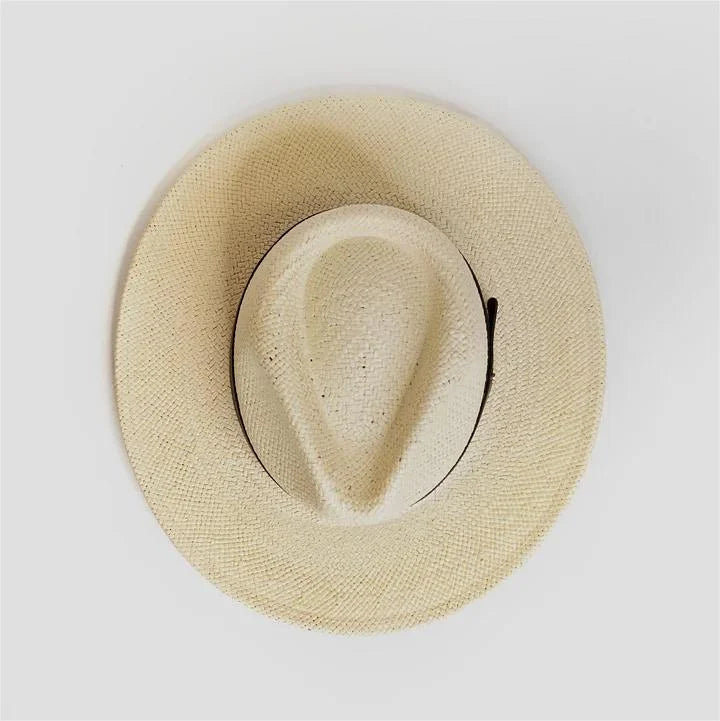 Geoffery Straw Fedora Hat - Natural