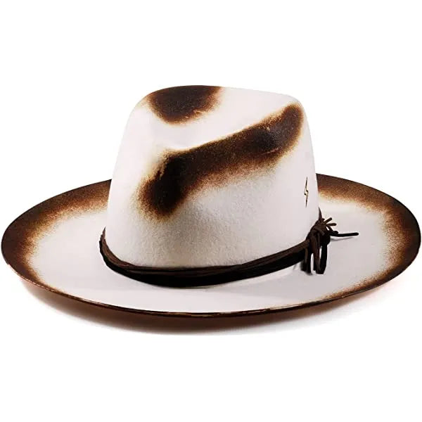 Vintage Fedora Lightning Hat-Burnt White