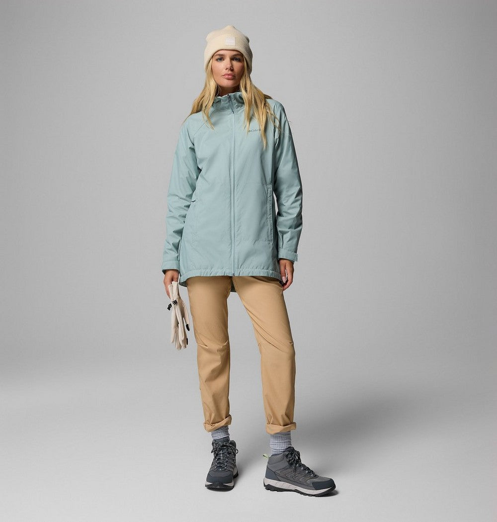 Women's Lined Long Rain Jacket - Blue