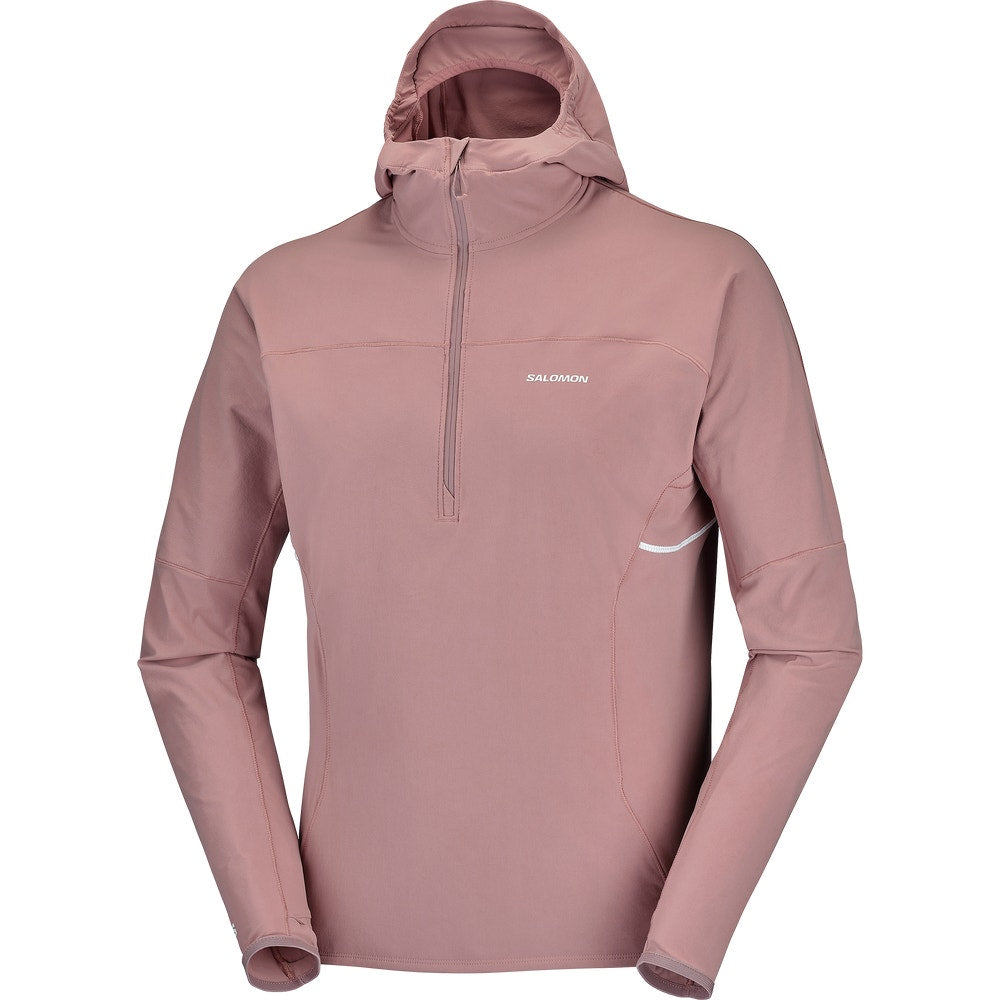 Men's Half-Zip Running Hoodie - Tan