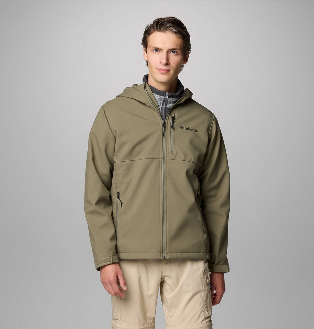 Men's Hooded Softshell Jacket - Brown