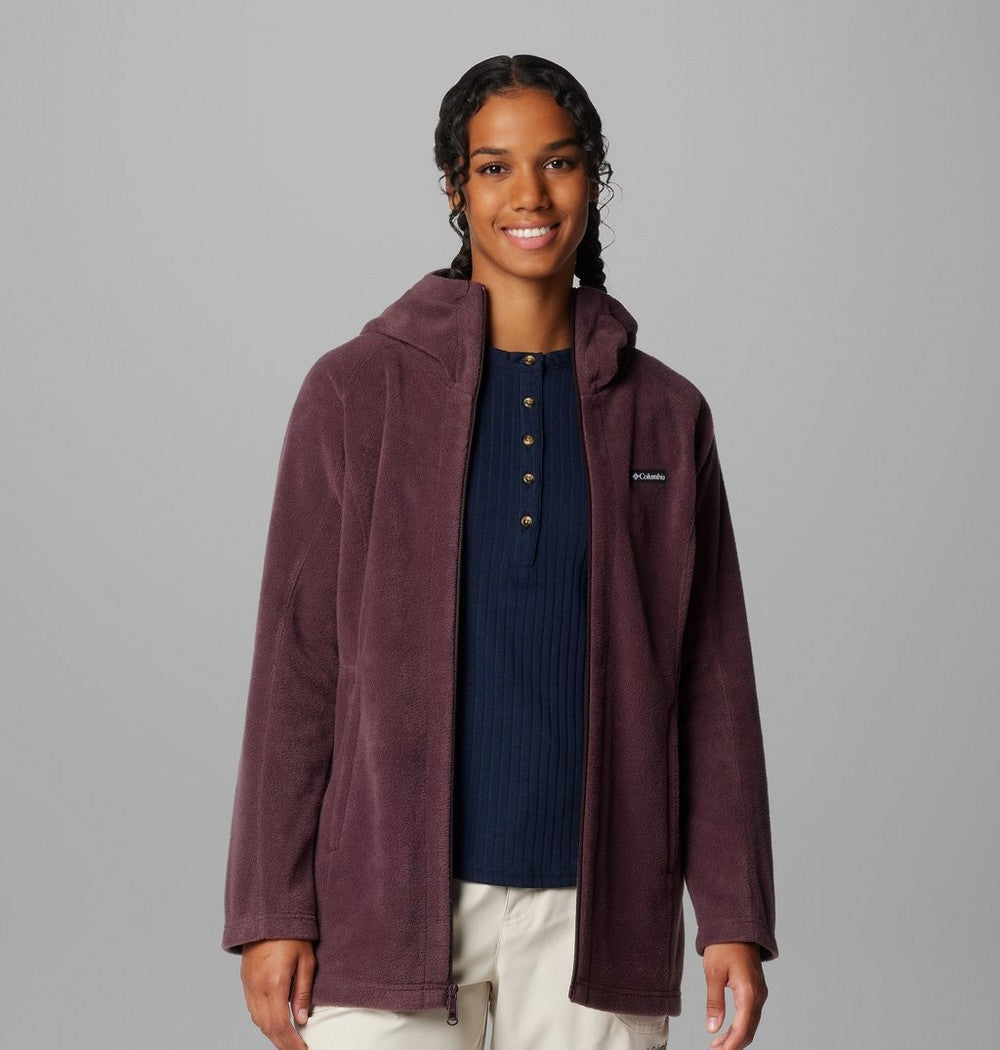 Women's Long Fleece Hoodie - Pink