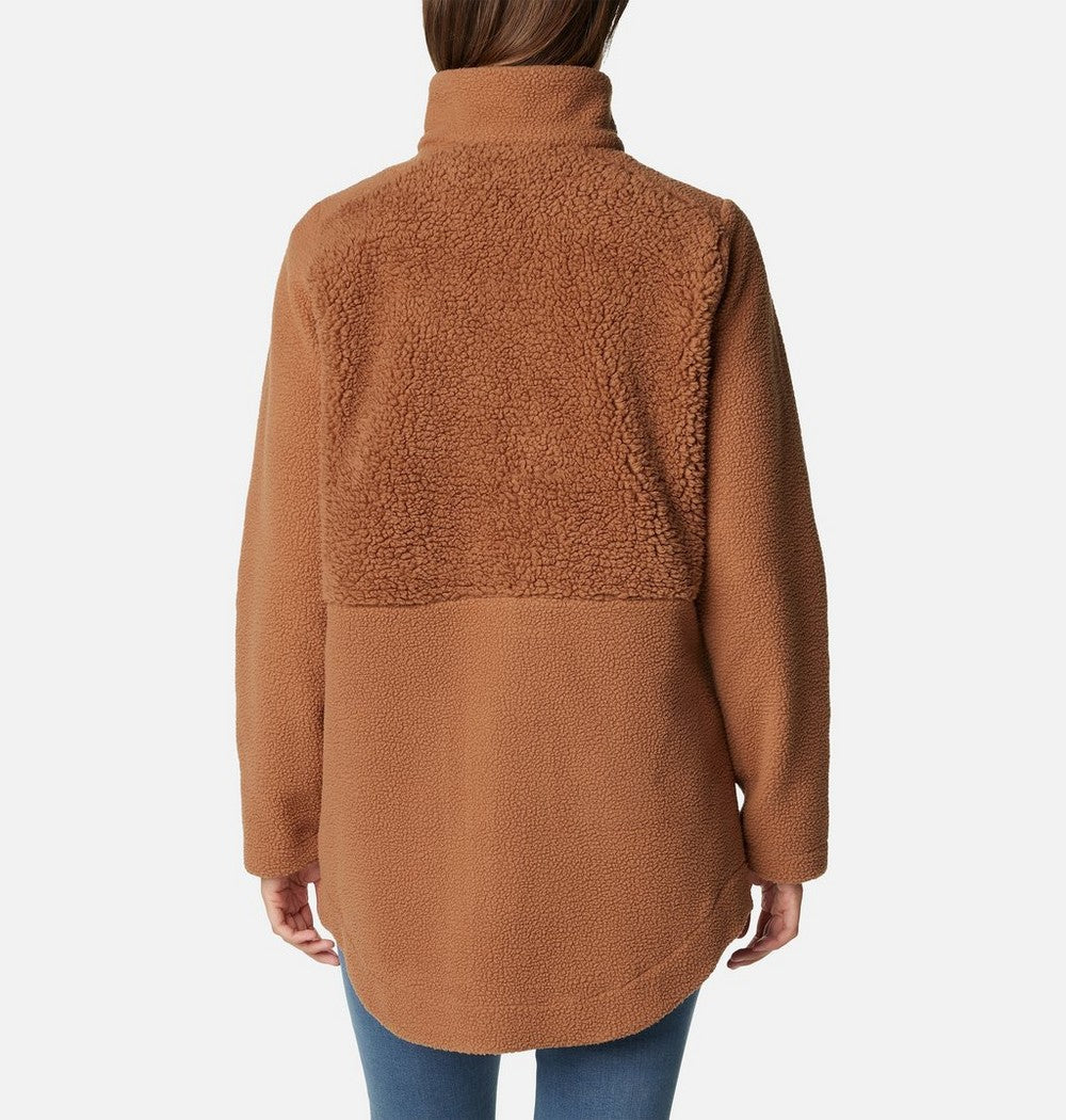 Women's Long Sherpa Full-Zip Fleece Jacket