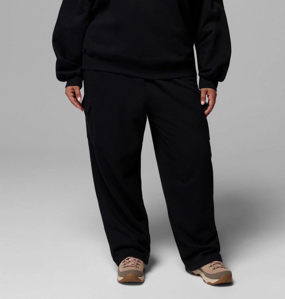 Women's Plus Fleece Cargo Sweatpants - Black
