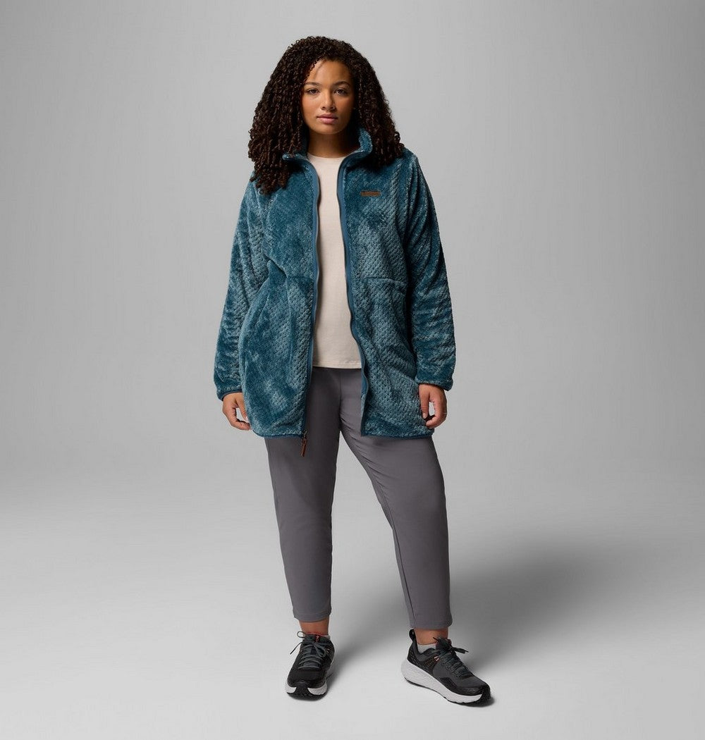 Women's Plus Long Full-Zip Fleece Jacket - Blue