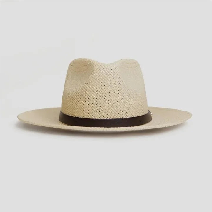 Geoffery Straw Fedora Hat - Natural