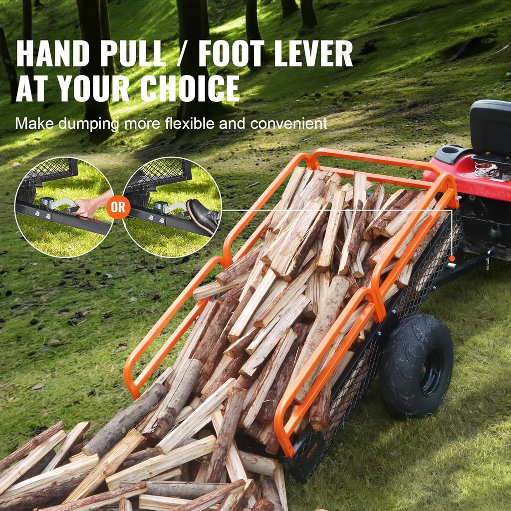 VEVOR ATV UTV Tow-Behind Dump Cart 1500 lb 15 cu ft