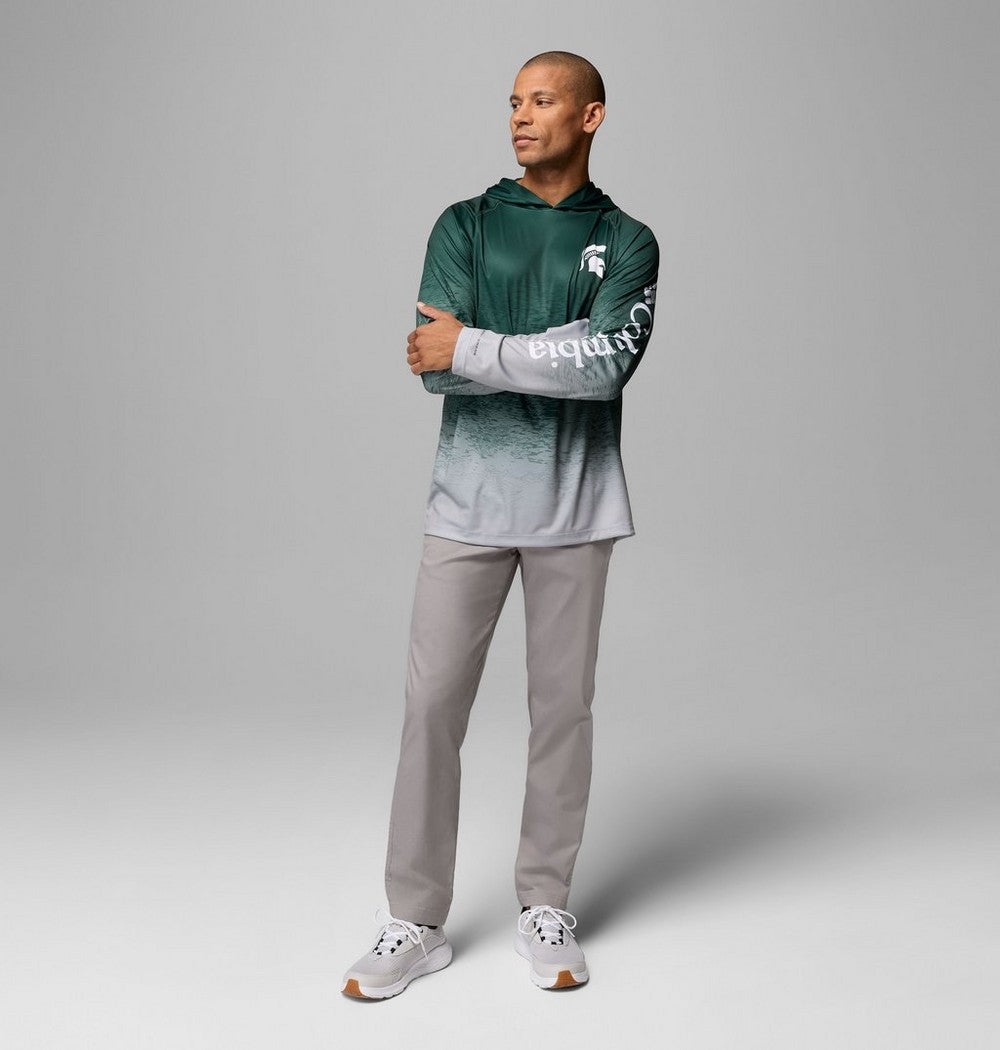 Men's UPF 50 Team Logo Sun Hoodie - Green