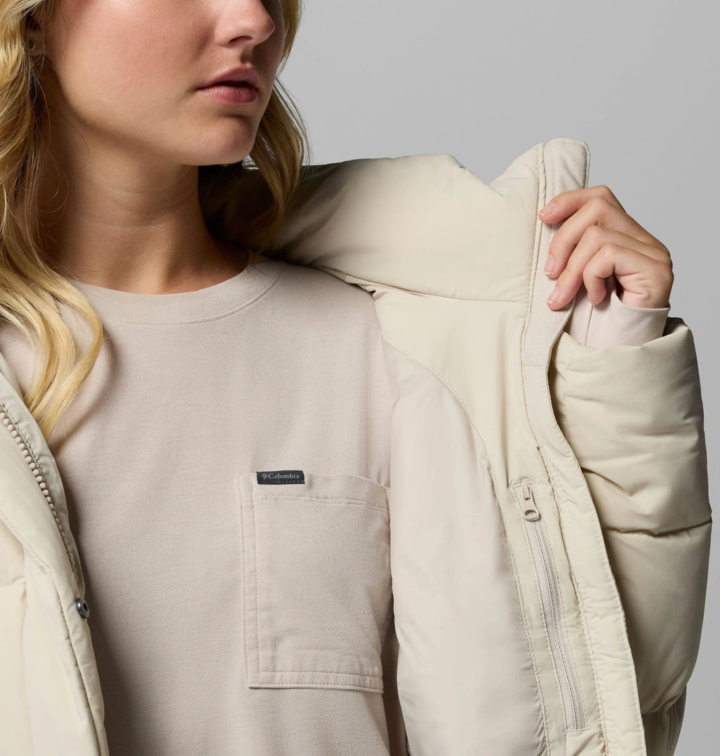 Women's Hooded Down Puffer Jacket - Grey