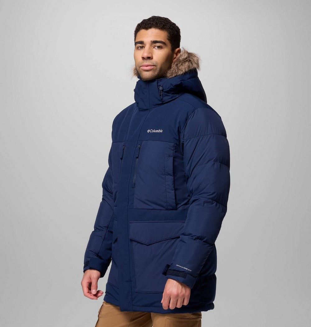 Men's Hooded Insulated Parka - Brown Black