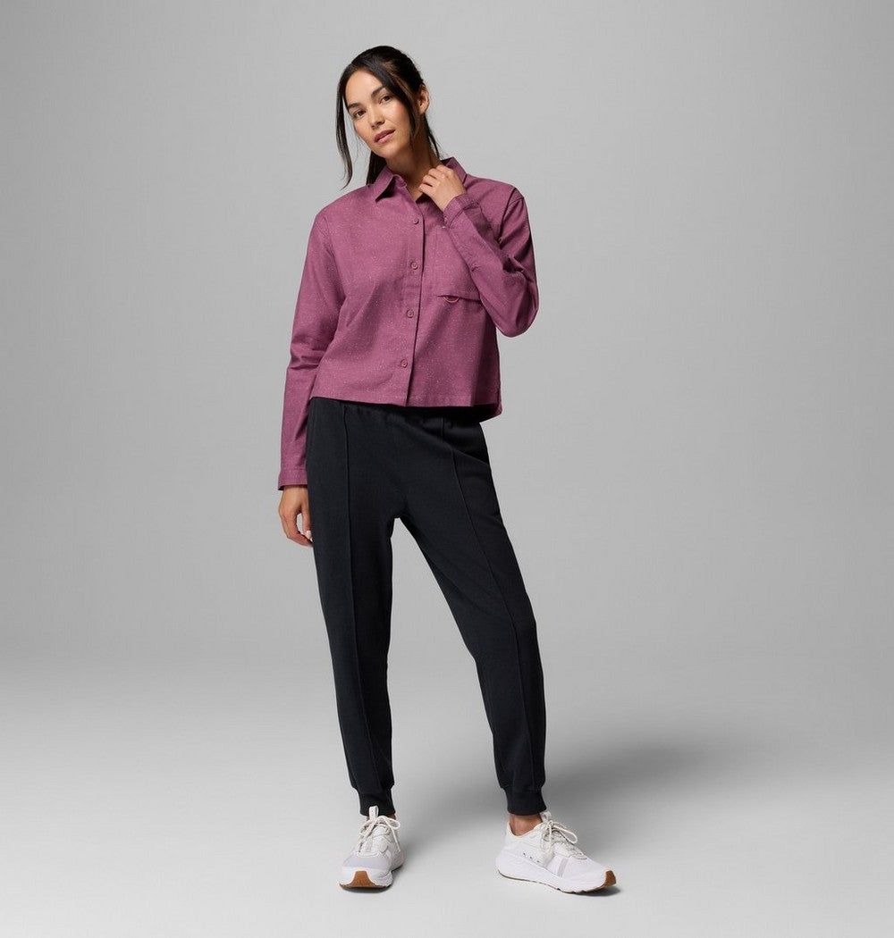 Women's Stretch Long-Sleeve Button-Up Shirt - Blue