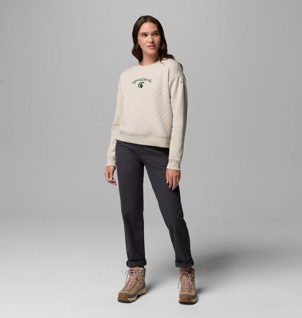 Women's Quilted Crew Sweatshirt - Stone