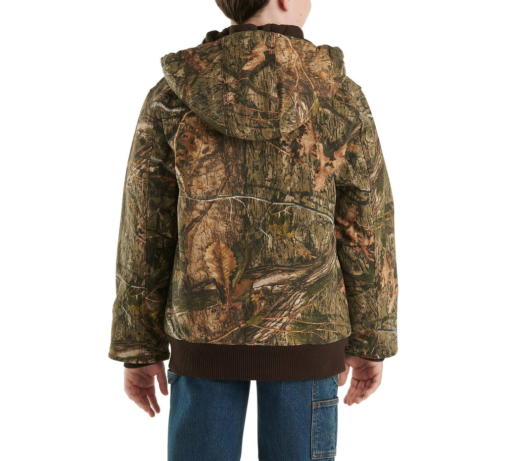 Boys' Insulated Camo Canvas Hooded Jacket