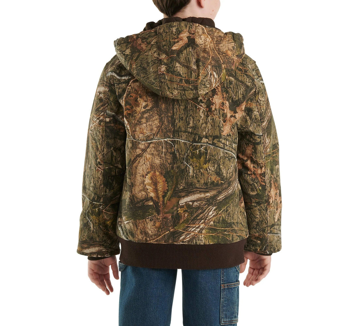 Boys' Insulated Camo Canvas Hooded Jacket