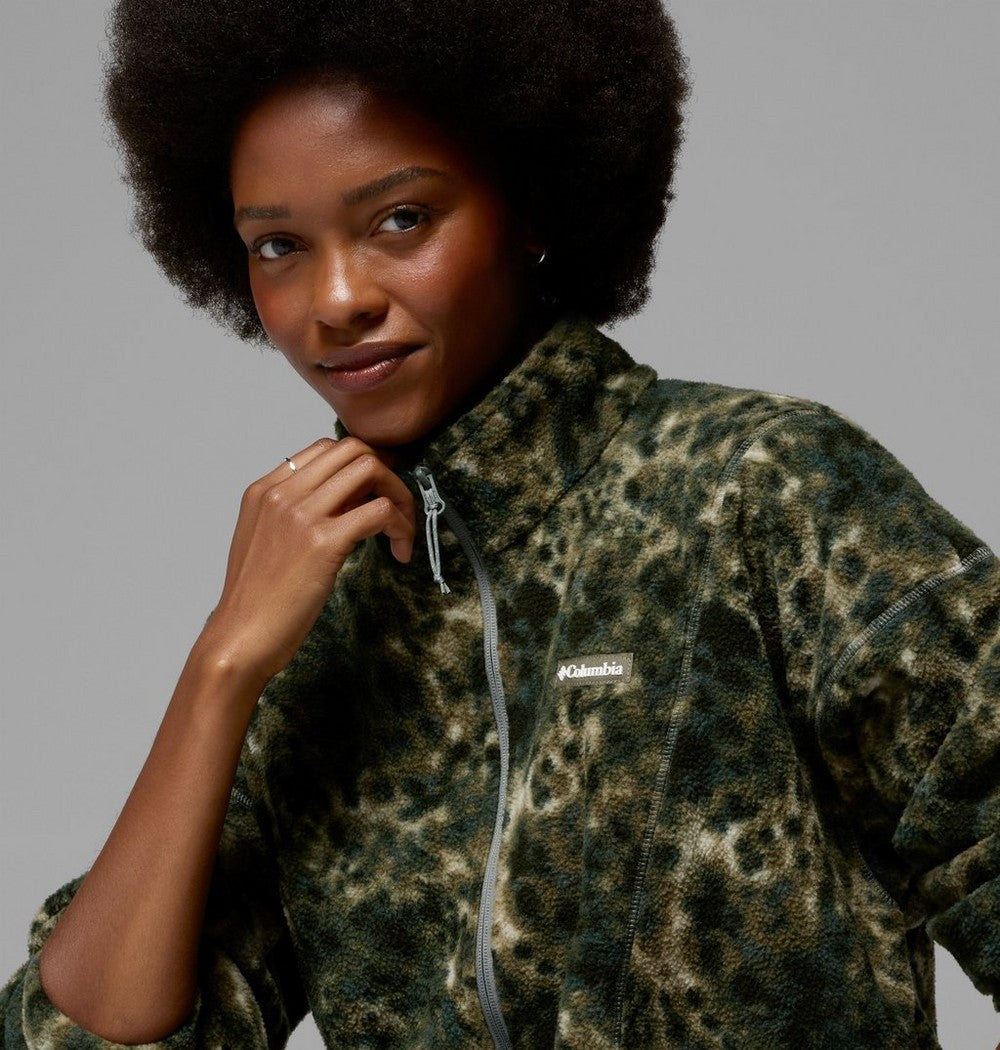 Women's Printed Fleece Half-Zip Pullover - Mauve