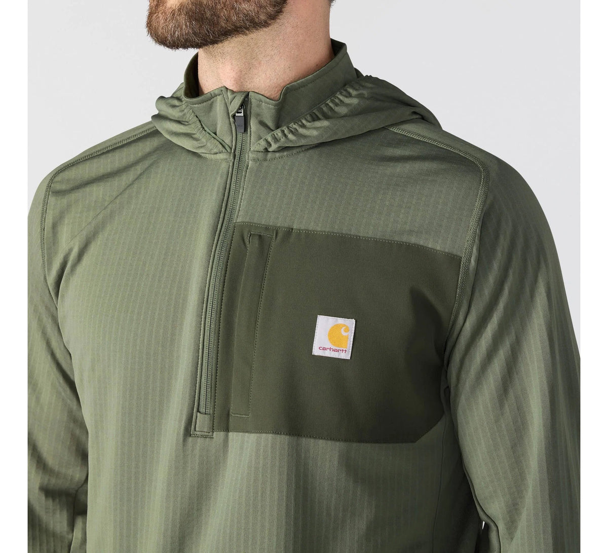 Men's Relaxed Half-Zip Performance Hoodie - Olive