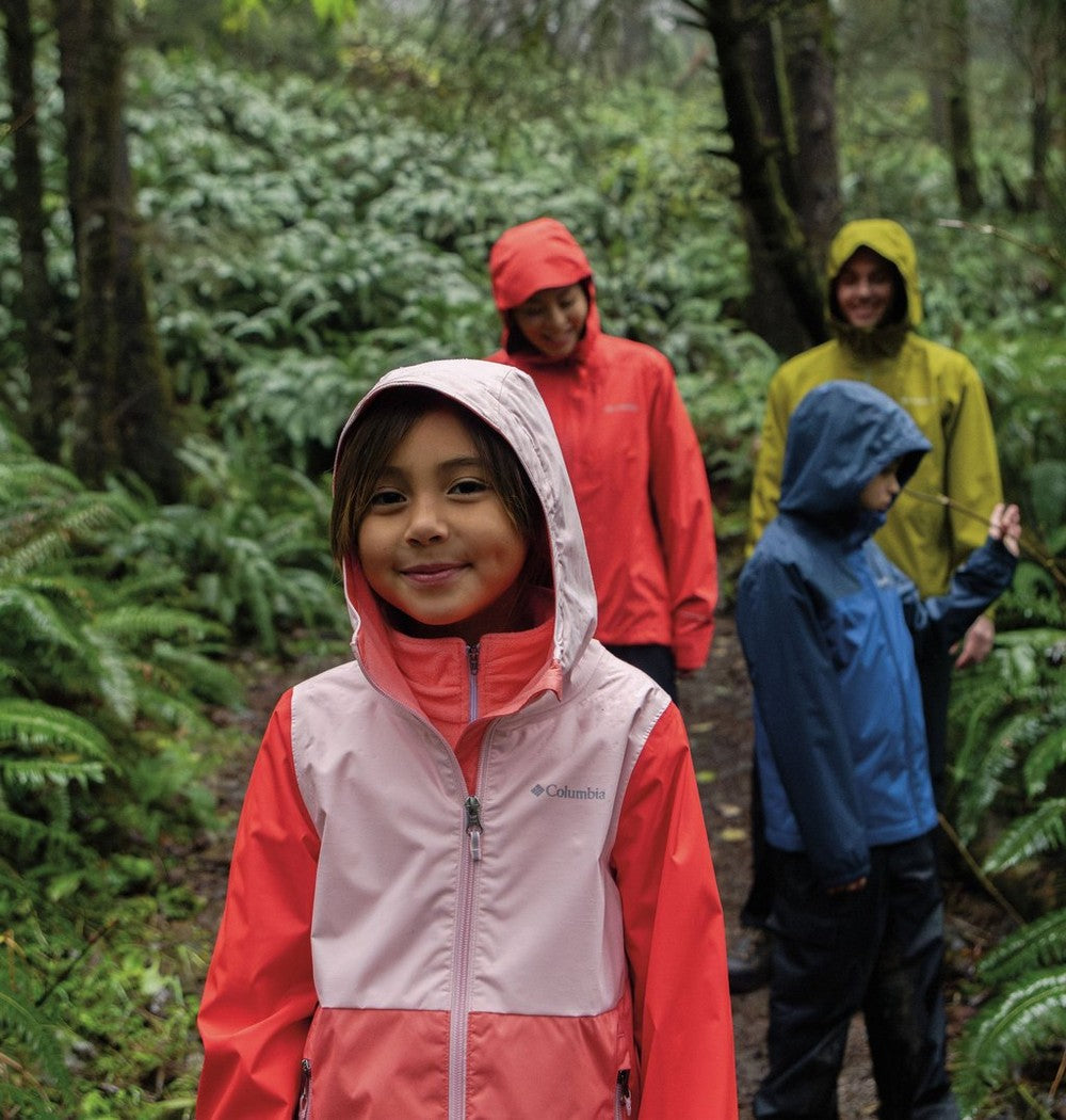 Girls' Fleece-Lined Rain Jacket - Wine