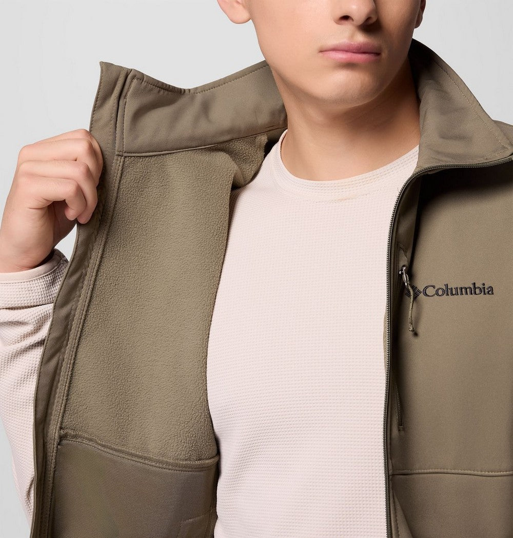 Men's Wind-Resistant Softshell Vest - Gray