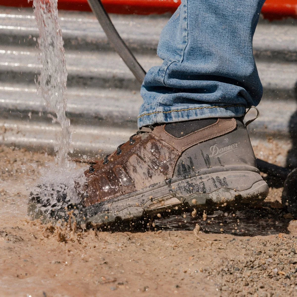 Men's Waterproof Work Boot - Brown/Olive