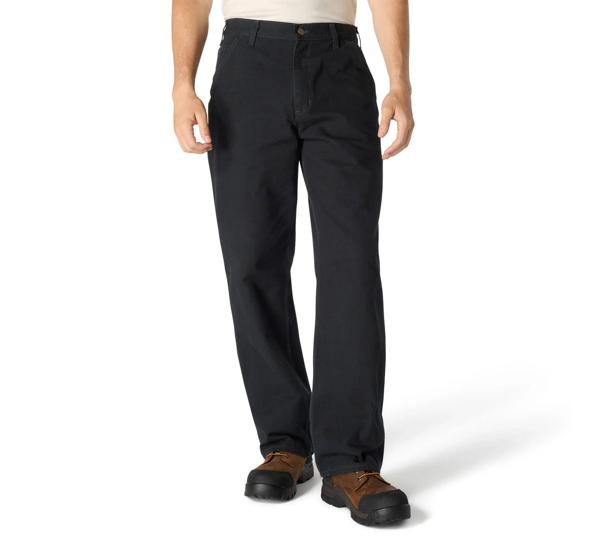 Men's Loose Cotton Canvas Utility Pants - Black