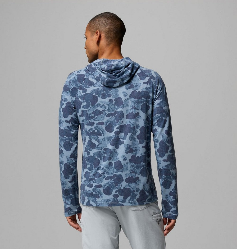 Men's Printed Fishing Hoodie - Gray Camo