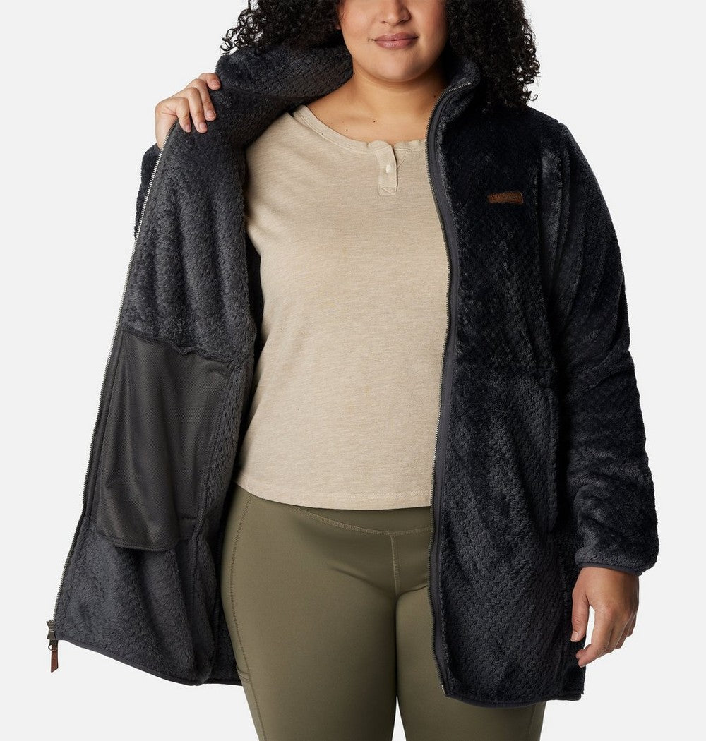 Women's Plus Long Full-Zip Fleece Jacket - Blue