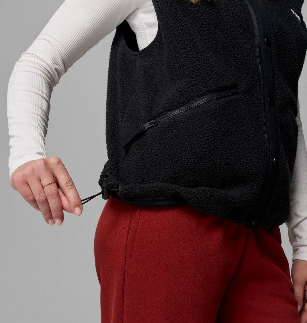 Women's Sherpa Fleece Vest - Black