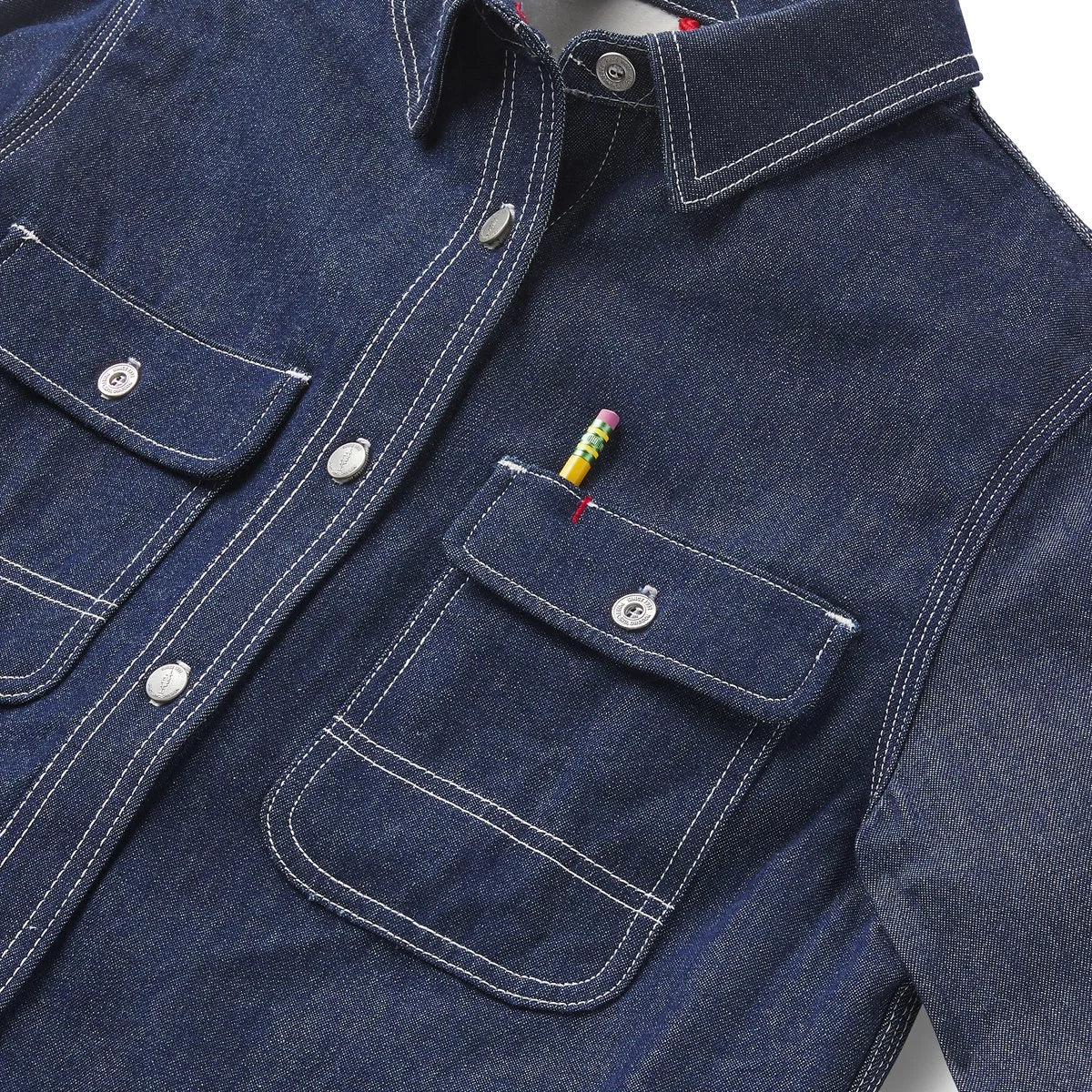 Women's Cotton Denim Work Shirt - Dark Indigo