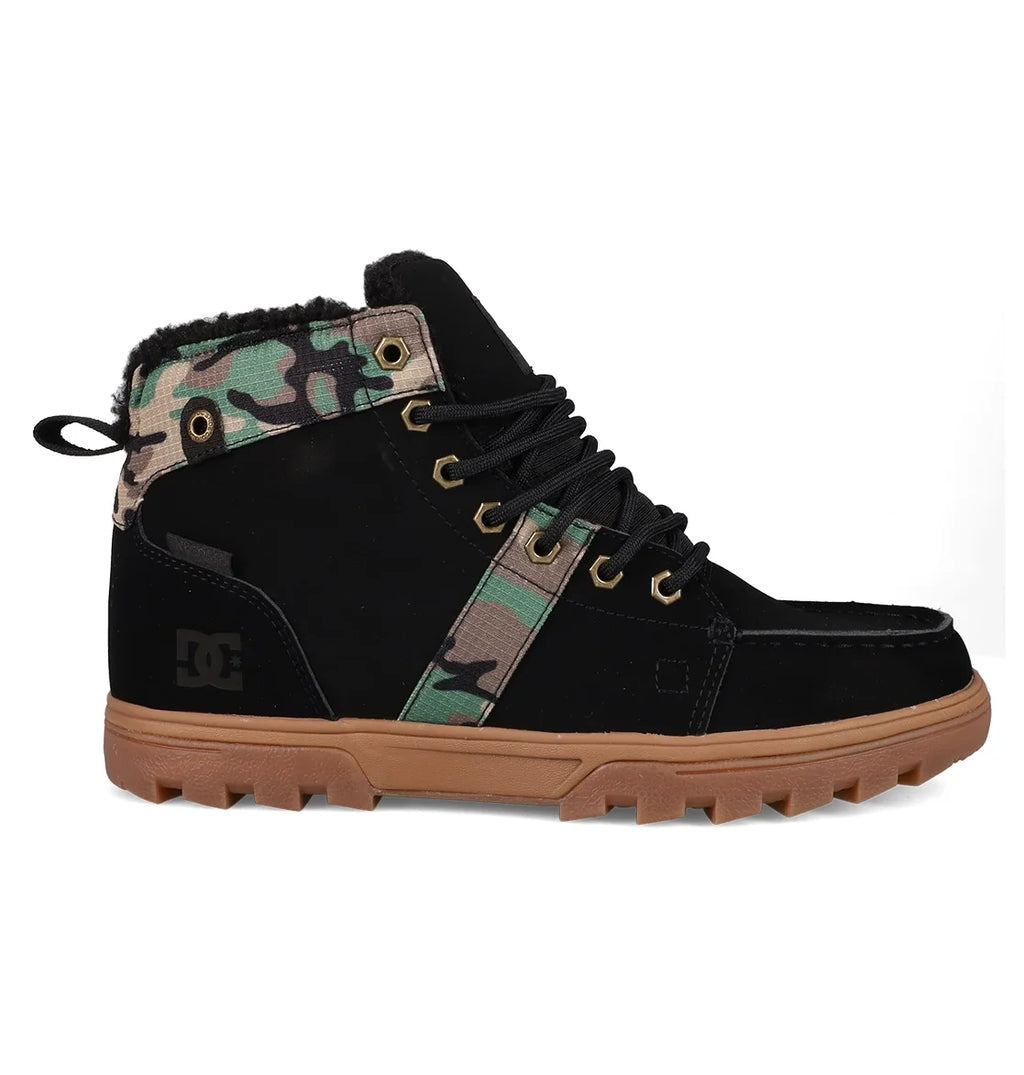 Men's Sherpa-Lined Winter Boots - Black Camo