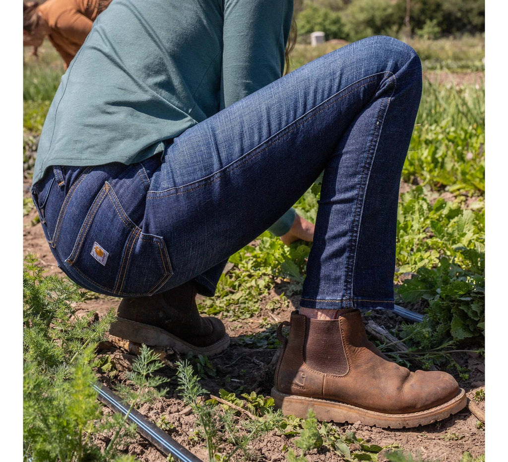 Women's Leather Chelsea Work Boot - Brown