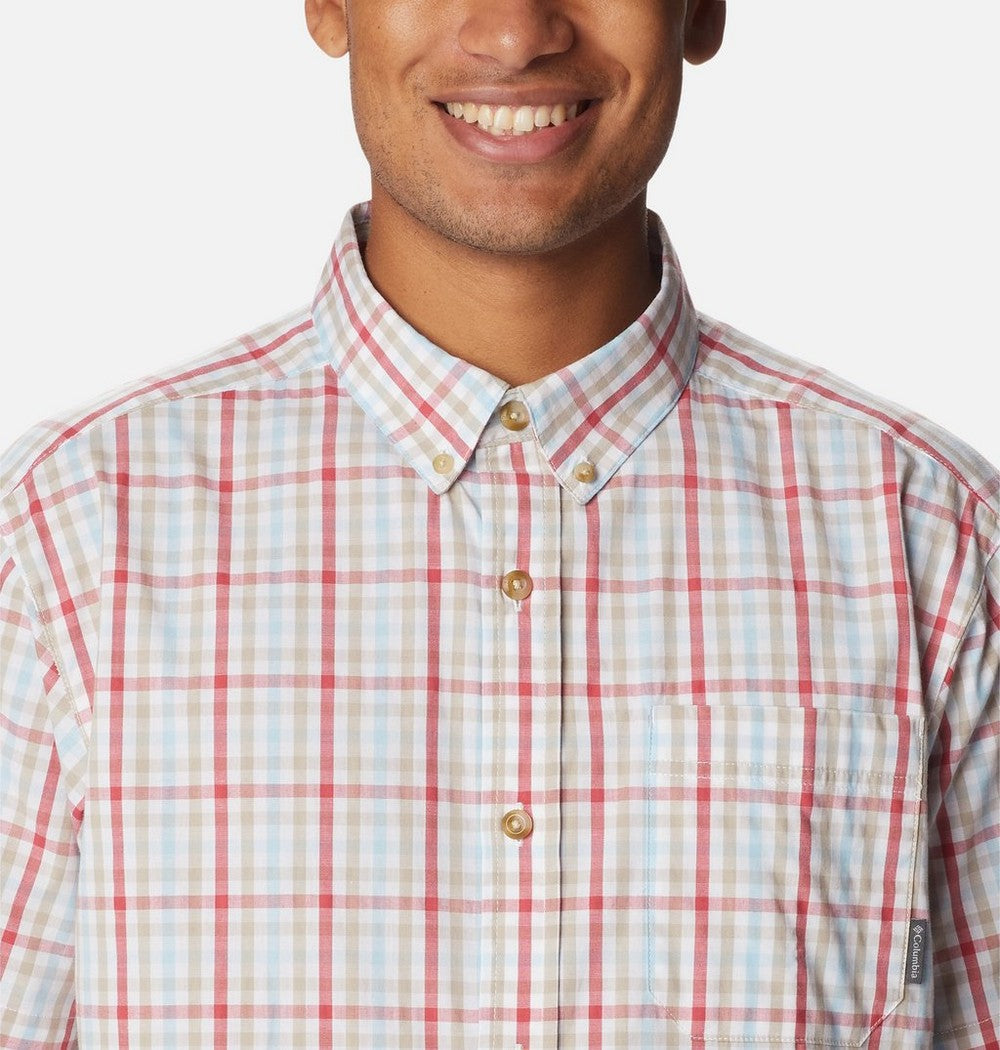 Men's Stretch Short Sleeve Plaid Shirt - Navy