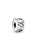 Sterling Silver Heart Band Clip Charm